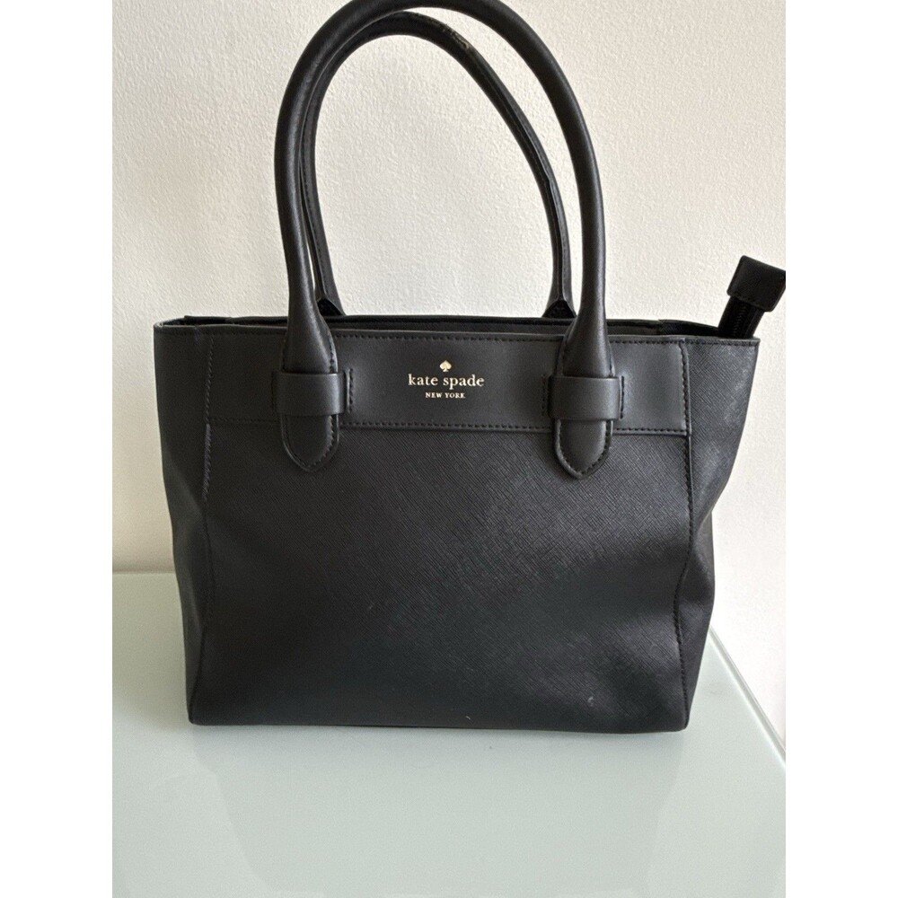 Kate Spade New York Black Saffiano Leather Satchel Tote Shoulder Bag